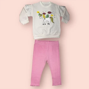 Unicorn Desenli Kız Çocuk Takım