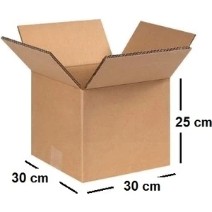 Ambalaj Markt Çift Oluklu Kargo Kolisi 30x30x25 Cm Esmer Bc Dalga 10 Adet