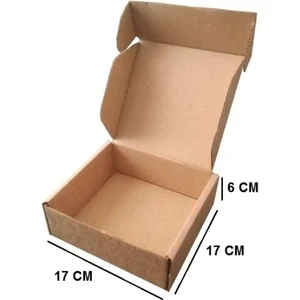 Ambalaj Markt Kesimli E-Ticaret Kargo Kutusu 17X17X6 cm Esmer 50'li