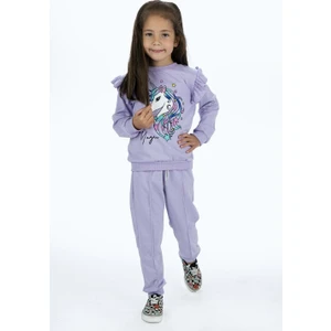 Mnk Baby Kız Çocuk Atlı 2iplik Kumaş Eşofman Takımı MNK0427