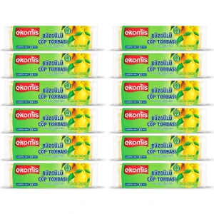 Limon Kokulu Büzgülü Çöp Torbası Büyük Boy 10'lu (12 Paket)