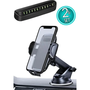 Otomatik Klipsli Oto Araç içi Telefon Tutucu Ayarlanabilir Cam Ve Torpido Için Park Numaratör Hediyeli