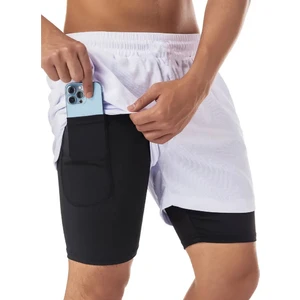 Sporcu Şortu, Alt Tayt Görünümlü Çok Cepli Taytlı Spor Şortu