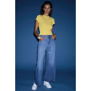 Celetna Kadın  Pamuk Extra Wide Leg Mavi Jeans