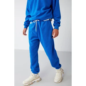 Benedıct Erkek Polar Kumaşlı Kalın Dokulu Cepli Saks Mavi Eşofman Altı