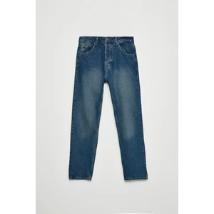 Erkek Regular Fit Rahat Kesim Kalın Dokulu Yıkama Efektli Magic Denim Orta Mavi Jeans