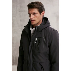 Bernard Erkek Gore-tex Su Itici Kumaş Içi Kürklü Relaxed Kapüşonlu Fermuarlı Lacivert Mont
