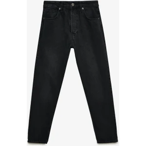 Erkek Regular Fit Rahat Kesim Kalın Dokulu Yıkama Efektli Magic Denim Antrasit Jeans