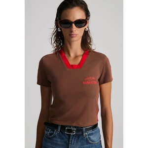 Arıanwen %100 Polyester Kadın Kahverengi T-Shirt
