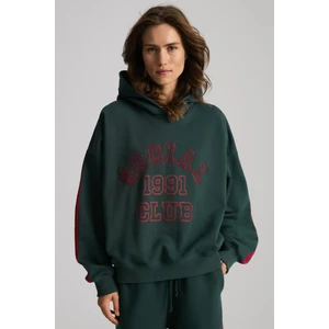 Possıbılıty Kadın Baskılı Kapüşonlu Yeşil Sweatshirt