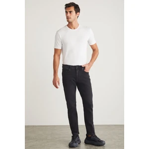Antonıa Erkek Tappared Fit Boru Paça Kalın Dokulu Esnek Yapılı Magic Denim Kot Antrasit Jeans