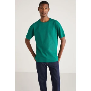 Astons Erkek Relaxed %100 Organik Pamuk Kalın Süprem Dokuma Yeşil T-shirt