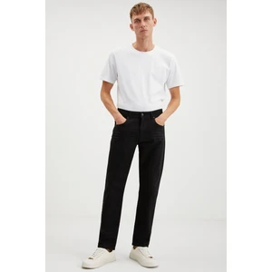 Davın Erkek Denim Kalın Dokulu Slim Fit Kalıplı Siyah Jeans