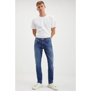 Herman Erkek Denim Kalın Dokulu Slim Fit Kalıplı Mavi Jeans
