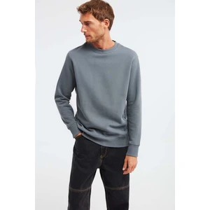 Travis Erkek Yumuşacık Kumaşlı Regular Fit Yuvarlak yakalı Koyu Gri Sweatshirt