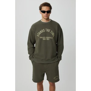 NORTON Erkek Yuvarlak Yaka 3 İplik Haki Sweatshirt