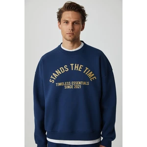 Norton Erkek Yuvarlak Yaka 3 Iplik Lacivert Sweatshirt
