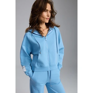 Lyka Kadın Organik Pamuk 3 Iplik Içi Şardonlu Süs Etiketi Detaylı Regular Mavi Sweatshirt