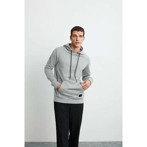 Jorge Erkek Yumuşacık Kapüşonlu Organik Pamuk Kanguru Cepli Regular Grimelanj Sweatshirt