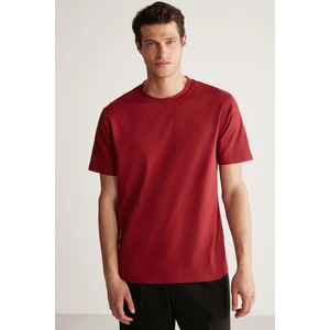 Rudy Erkek Slim Fit %100 Pamuklu Orta Kalınlıkta Bordo T-Shirt