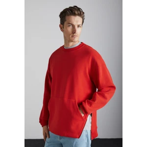 Santıagos Erkek Pamuk-Polyester Kırmızı Sweatshirt