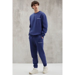 Raırok Erkek Içi Polarlı Comfort Oversize Nakışlı Lacivert Sweatshirt