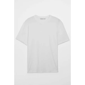 Solo Erkek Süprem %100 Organik Pamuklu Kalın Dokulu Comfort Fit Beyaz T-shirt