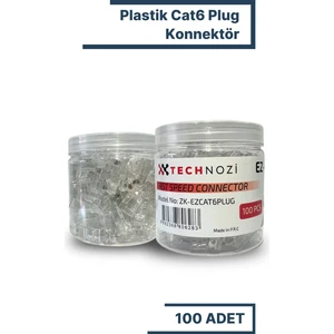 100 Adet Yeni Nesil (Delikli, Açık Uçlu) Cat6 Ez RJ45 Konnektör Utp Jack