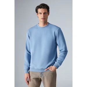 Adams Erkek Içi Polarlı Yumuşacık Organik Pamuklu Regular Fit Mavi Sweatshirt