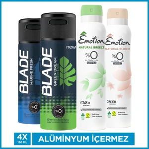 Erkek & Emotion Kadın Deodorant Set 4 x 150 ml