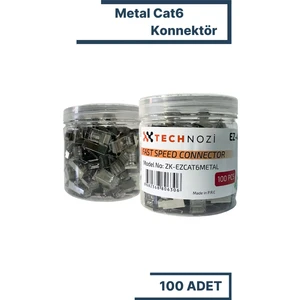Cat6 Metal RJ45 Jack Konnektör Uç Lan Ethernet Jak 100 Adet
