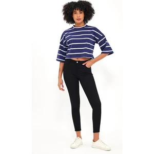 Alexander Gardi Çizgili Crop T-Shirt (B23-00151)