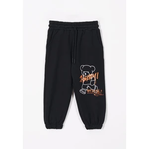 Happy Ayıcık Baskılı Siyah Renk Erkek Çocuk Eşofman Tek Alt