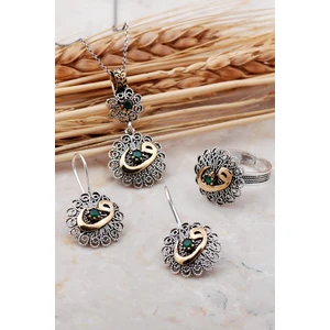 Sümer Telkari Vav Telkari Elişi Gümüş Set 2376