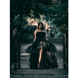 Kız Çocuk Önü Drapeli Önü Kısa Arkası Uzun Tasarım Abiye