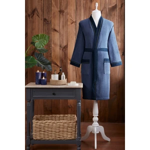 Oregon Maskülen Nakışlı Denim Kimono Bornoz L - Lacivert