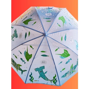 Yağmurda Rengi Değişen Mavi Erkek Çocuk Şemsiye