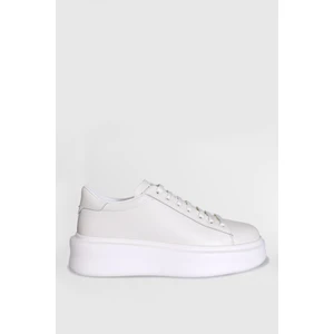 Gage Erkek Deri Sneaker Ayakkabı Beyaz