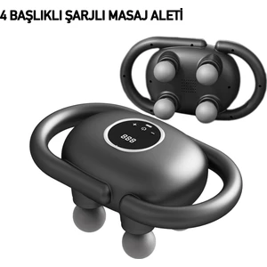 Şarjlı 4 Başlıklı Masaj Aleti Fonksiyonel Masaj Aleti Boyun Masaj Aleti Sırt Masaj Aleti Tüm Vücut Masaj Aleti Şarjlı Masaj Aleti Masaj