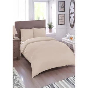 More Home  Tek  Kişilik Pamuklu Nevresim Takımı  Lastikli Çarşaflı Bej