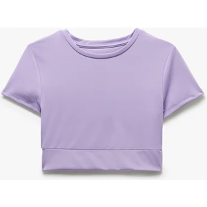 Slim Fit Bisiklet Yaka Kısa Kollu Crop Spor Tişört