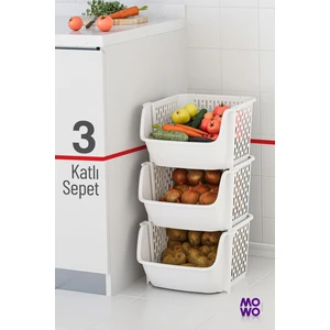 3 Katlı Patates & Soğanlık, Sebzelik, Meyvelik, Oyuncak Sepeti, Banyo Organizeri, Düzenleyici Sepet