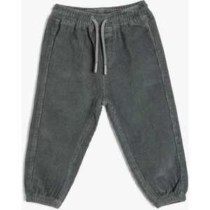 Beli Bağlamalı Pamuklu Fitilli Pantolon