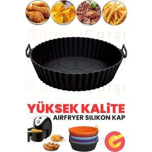 Güncel Çarşı Yüksek Kallite Büyük Boy Xl Airfryer Silikon Pişirme Kabı Bpa Içermez Airfryer Silikon Pişirme Kağıdı, Yapışmaz Kolay Temizlenir, Air Fryer Kalıbı