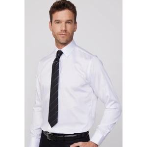Regular Fit Beyaz Non-Iron Pamuklu Doğa Dostu Ekoteks Belgeli Ütü Gerektirmez Gömlek
