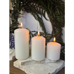 Usta Mum 3 Adet Silindir Mum Çap 6  cm  Boy 6-9-12  cm