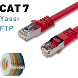 Irenıs 50 cm Cat7 Kablo Yassı Ftp Ethernet Network Lan Ağ Kablosu
