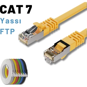 Irenıs 50 cm Cat7 Kablo Yassı Ftp Ethernet Network Lan Ağ Kablosu