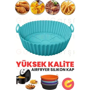 Güncel Çarşı Yüksek Kallite Büyük Boy Xl Airfryer Silikon Pişirme Kabı Bpa Içermez Airfryer Silikon Pişirme Kağıdı, Yapışmaz Kolay Temizlenir, Air Fryer Kalıbı