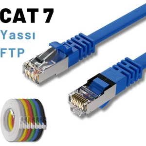 Irenıs 50 cm Cat7 Kablo Yassı Ftp Ethernet Network Lan Ağ Kablosu